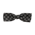 Black White Geometric Silk Adjustable Neck Papillon Bow Tie
