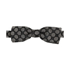 Black White Geometric Silk Adjustable Neck Papillon Bow Tie