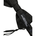 Men Black Paisley Silk Adjustable Neck Papillon Bow Tie
