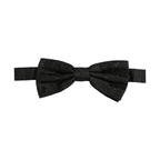 Men Black Paisley Silk Adjustable Neck Papillon Bow Tie