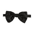 Men Black Paisley Silk Adjustable Neck Papillon Bow Tie