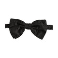Men Black Paisley Silk Adjustable Neck Papillon Bow Tie