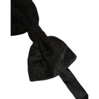 Men Black Paisley Silk Adjustable Neck Papillon Bow Tie