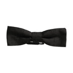 Men Black 100% Silk Adjustable Neck Papillon Bow Tie