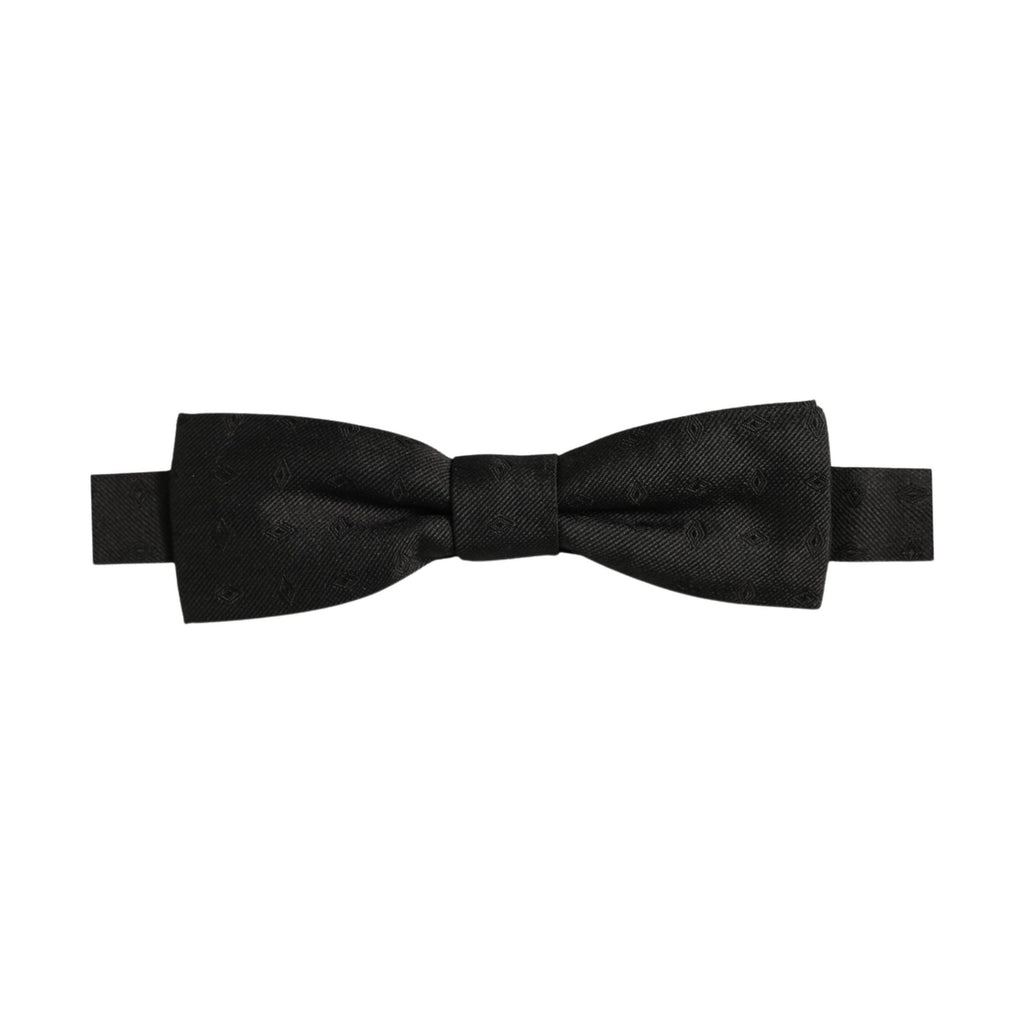 Men Black 100% Silk Adjustable Neck Papillon Bow Tie