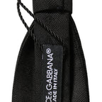 Men Black 100% Silk Adjustable Neck Papillon Bow Tie
