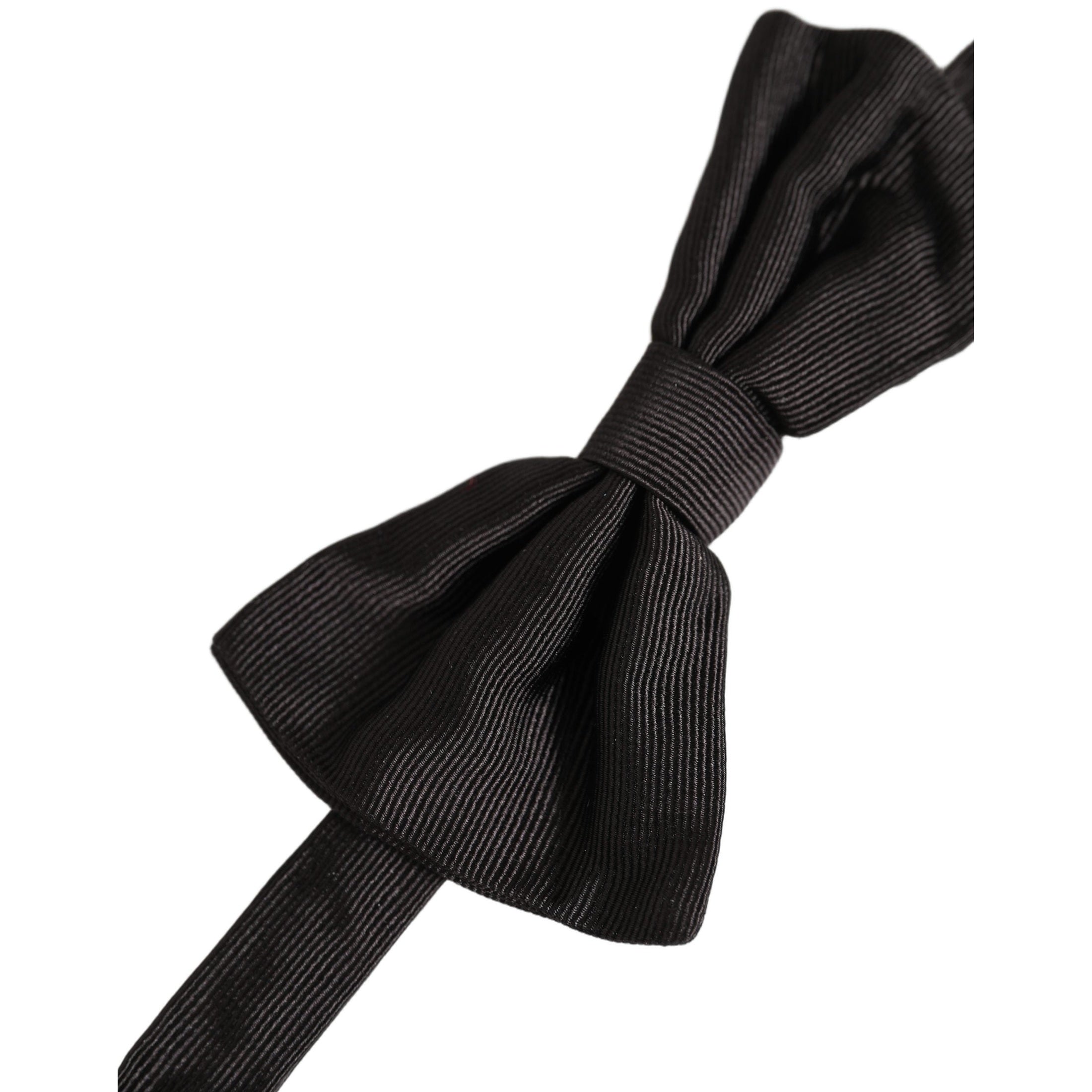 Men Black 100% Silk Adjustable Neck Papillon Bow Tie