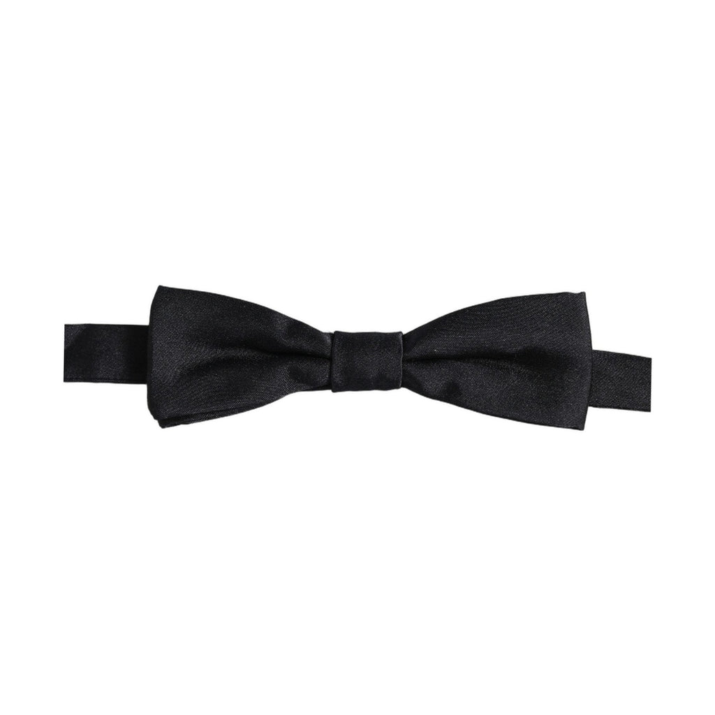 Men Black 100% Silk Adjustable Neck Papillon Bow Tie