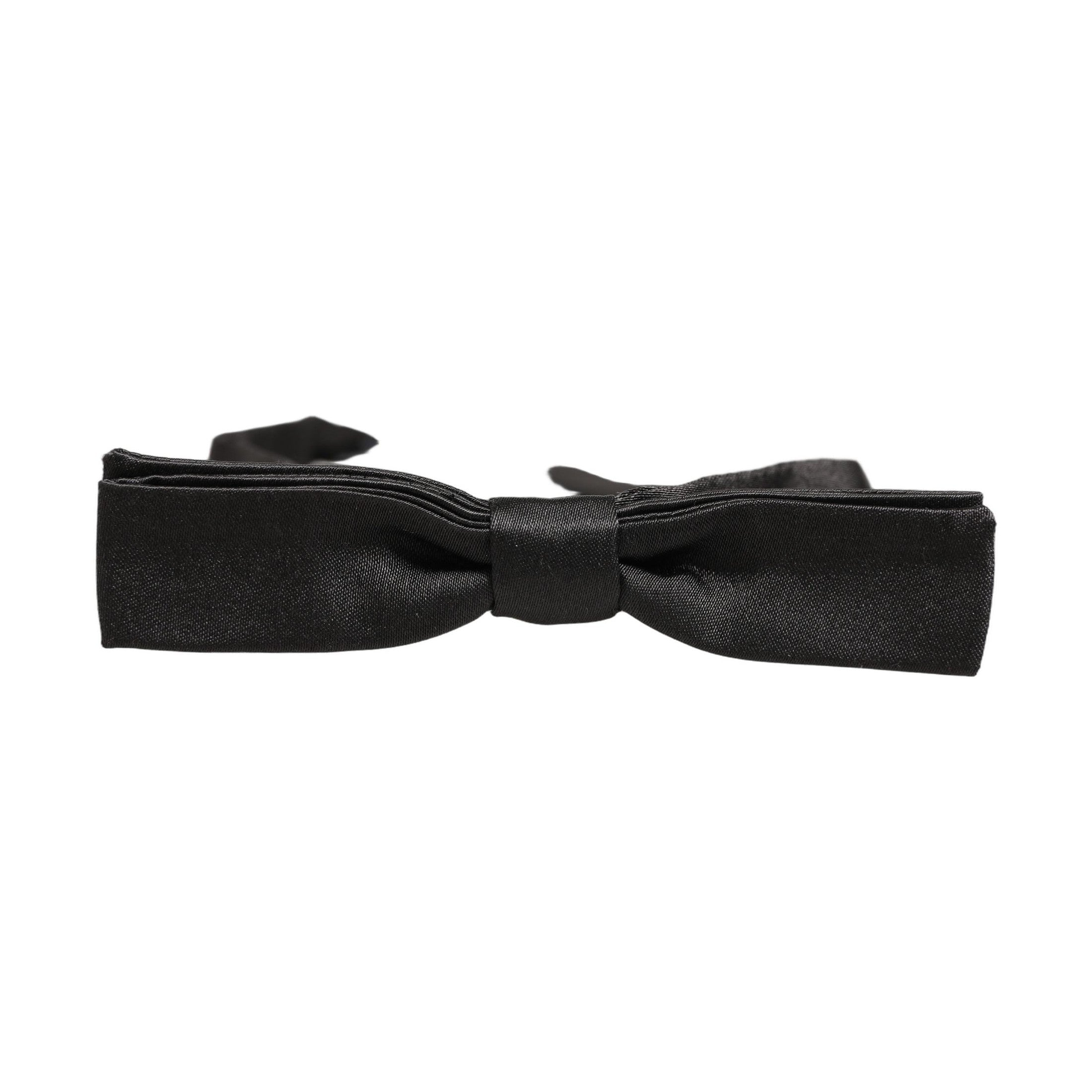 Men Black 100% Silk Adjustable Neck Papillon Bow Tie