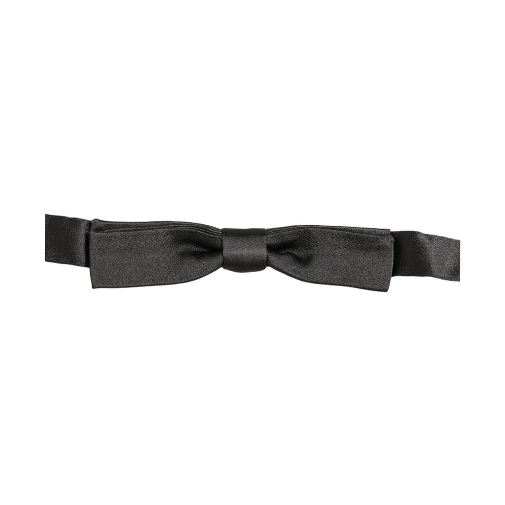 Men Black 100% Silk Adjustable Neck Papillon Bow Tie