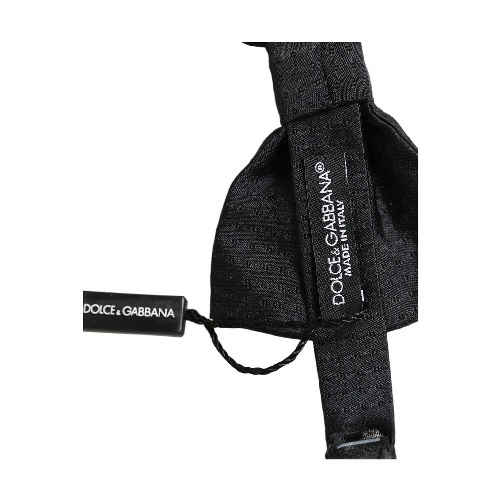 Men Black 100% Silk Adjustable Neck Papillon Bow Tie