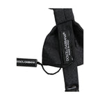 Men Black 100% Silk Adjustable Neck Papillon Bow Tie