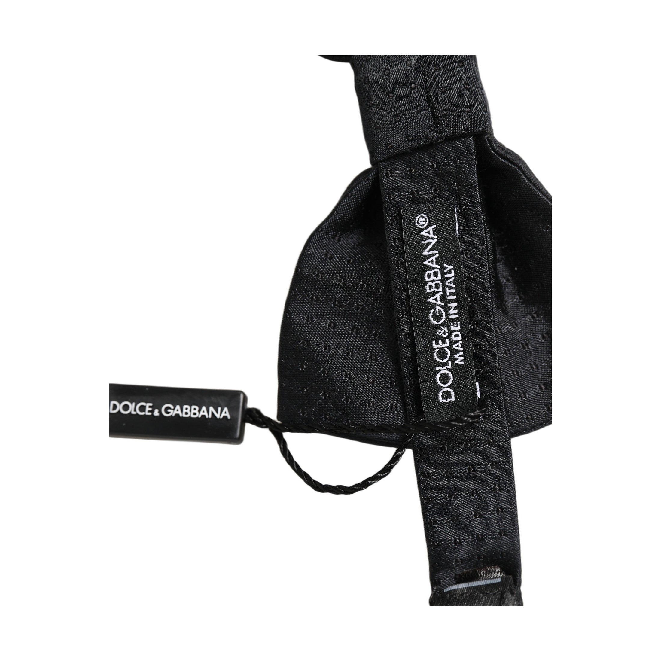 Men Black 100% Silk Adjustable Neck Papillon Bow Tie