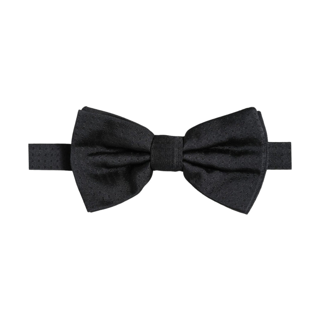 Men Black 100% Silk Adjustable Neck Papillon Bow Tie