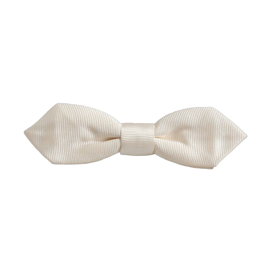 Men White 100% Silk Adjustable Neck Papillon Bow Tie
