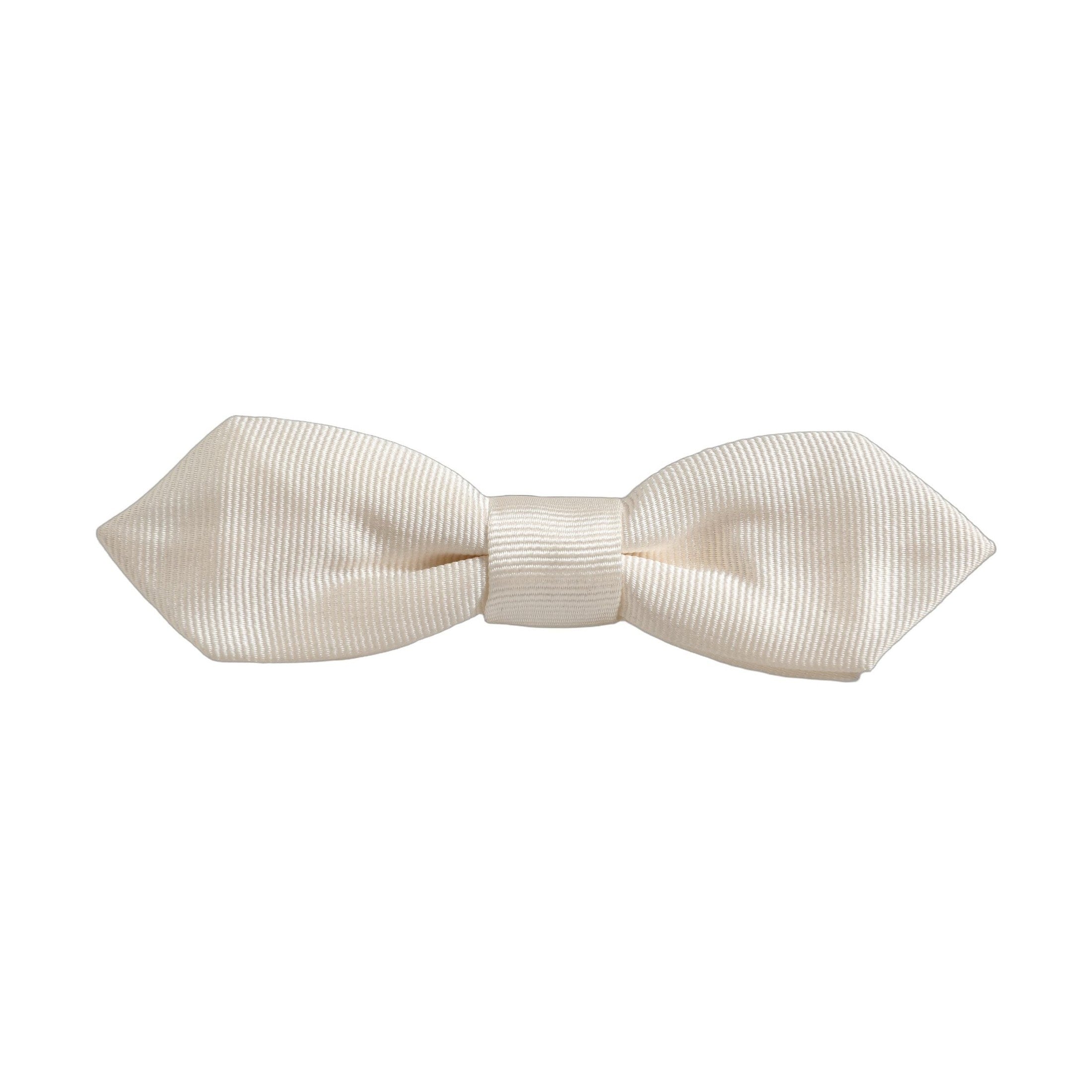 Men White 100% Silk Adjustable Neck Papillon Bow Tie