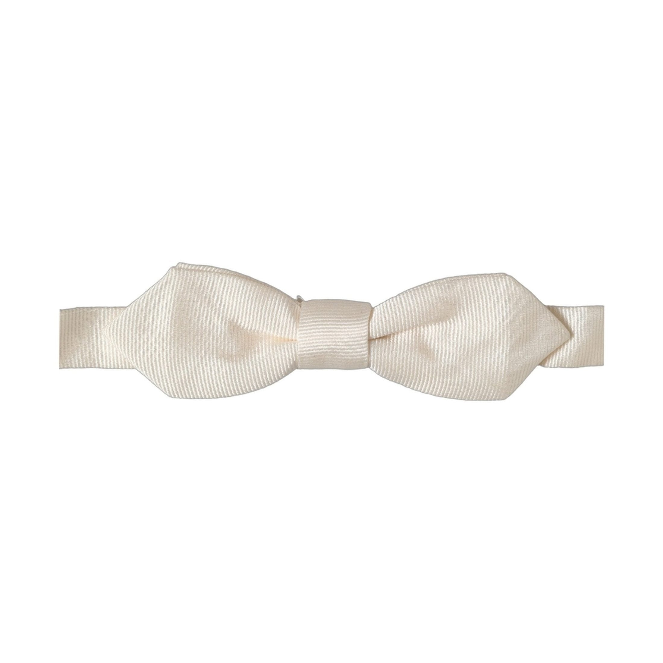 Men White 100% Silk Adjustable Neck Papillon Bow Tie