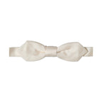 Men Off White Silk Adjustable Neck Papillon Bow Tie