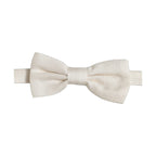 Men Off White Silk Adjustable Neck Papillon Bow Tie