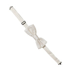 Men Off White Silk Adjustable Neck Papillon Bow Tie