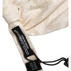Men Ivory Paisley SIlk Adjustable Neck Papillon Bow Tie