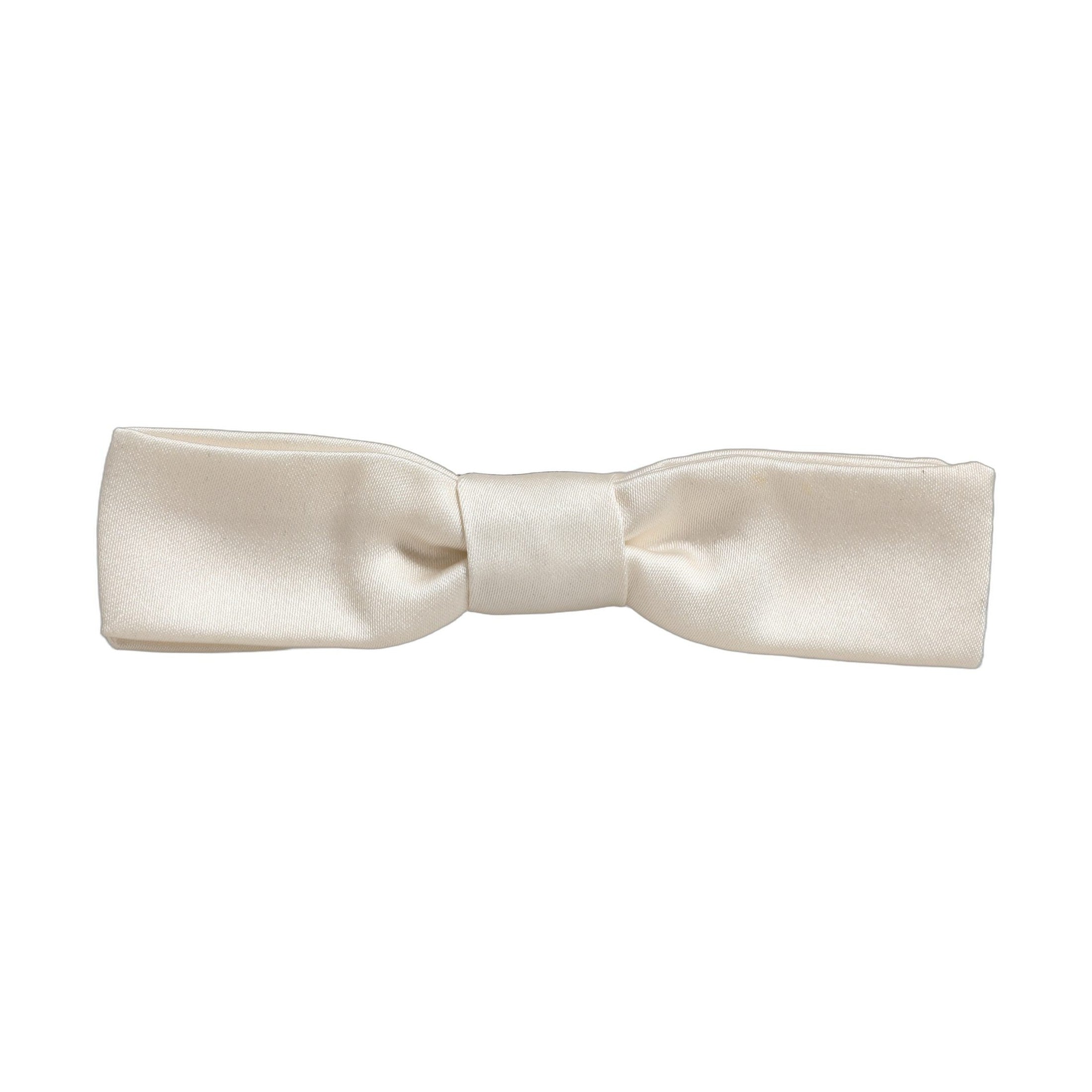 Men White 100% Silk Adjustable Neck Papillon Bow Tie