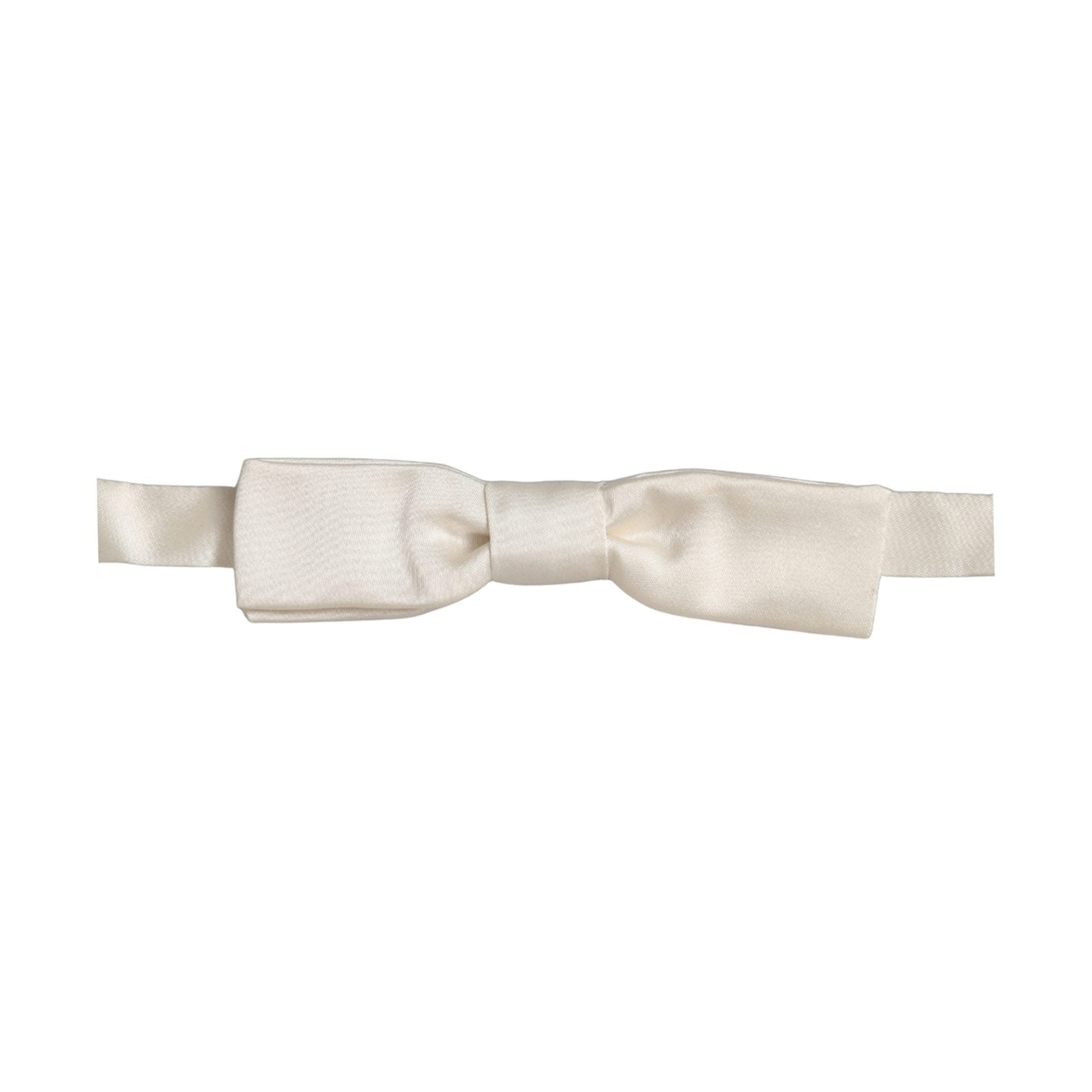 Men White 100% Silk Adjustable Neck Papillon Bow Tie