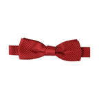 Men Red Polka Dot Silk Adjustable Neck Papillon Bow Tie