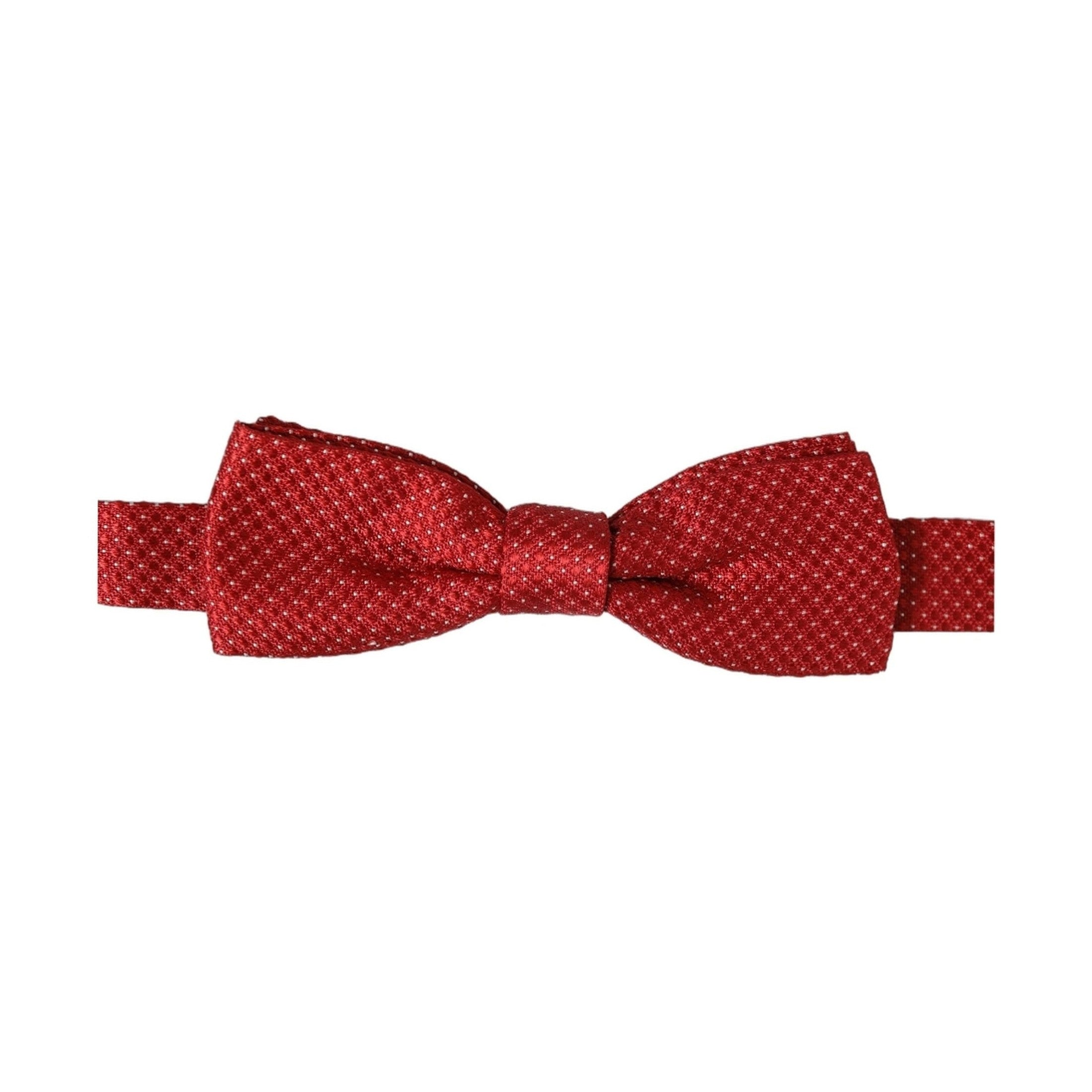 Men Red Polka Dot Silk Adjustable Neck Papillon Bow Tie