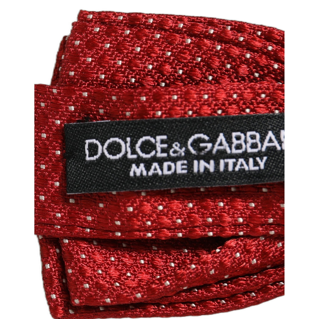 Men Red Polka Dot Silk Adjustable Neck Papillon Bow Tie