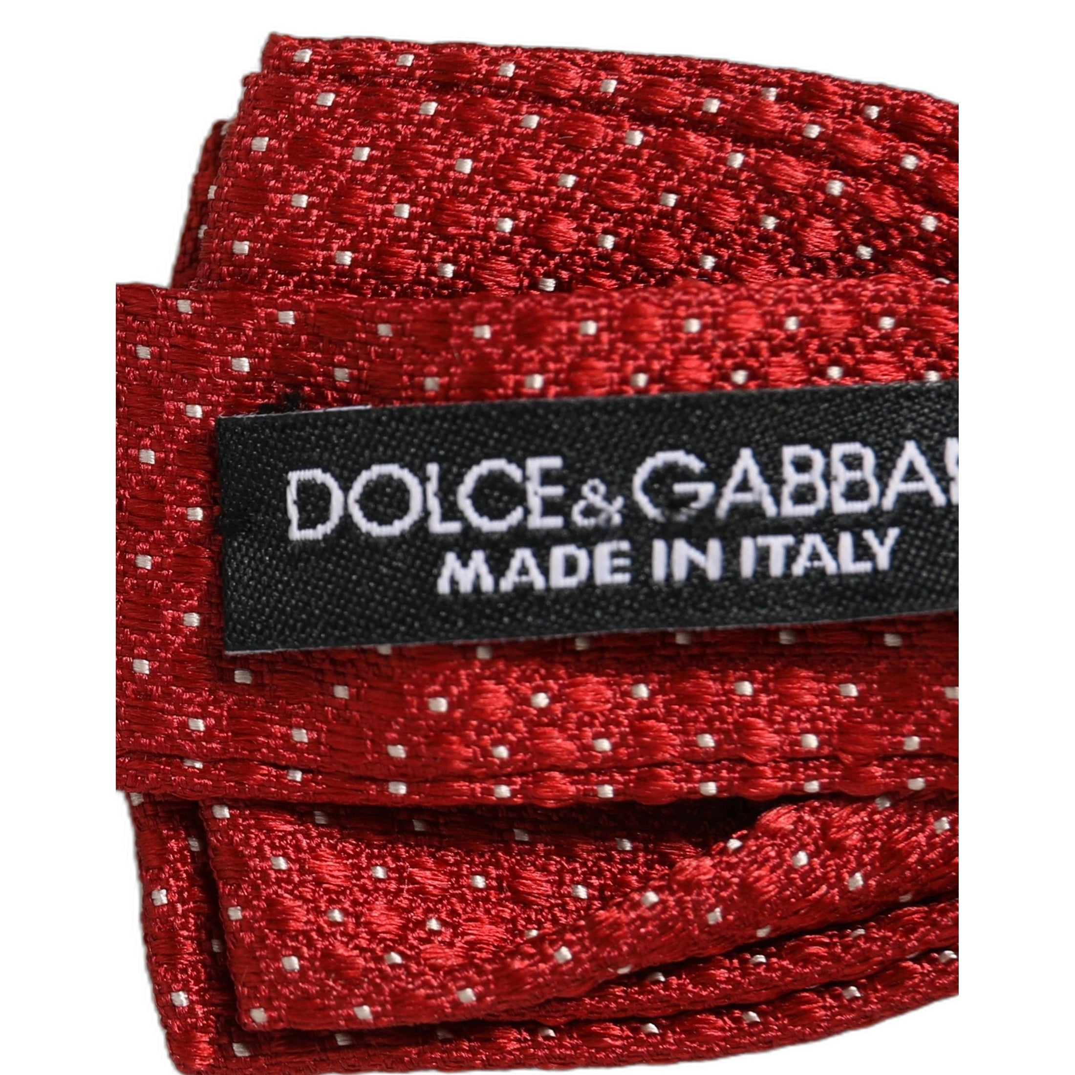 Men Red Polka Dot Silk Adjustable Neck Papillon Bow Tie