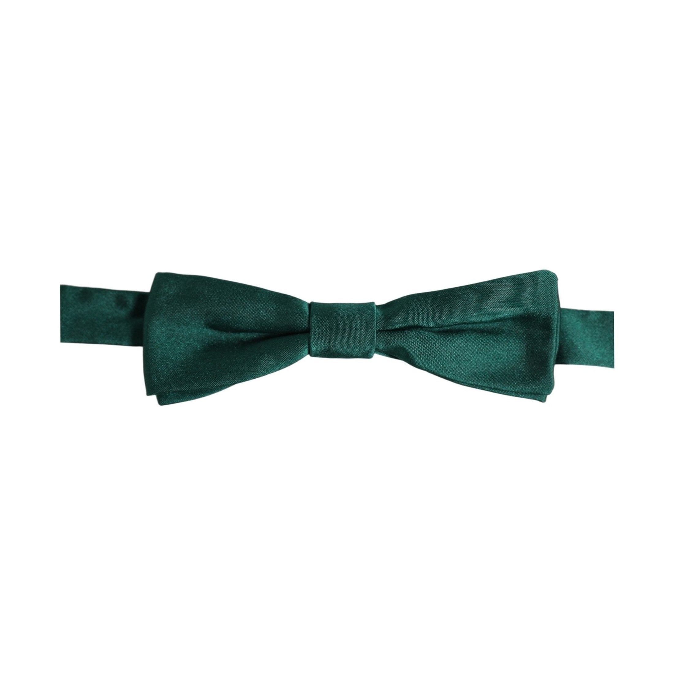 Men Green 100% Silk Adjustable Neck Papillon Bow Tie
