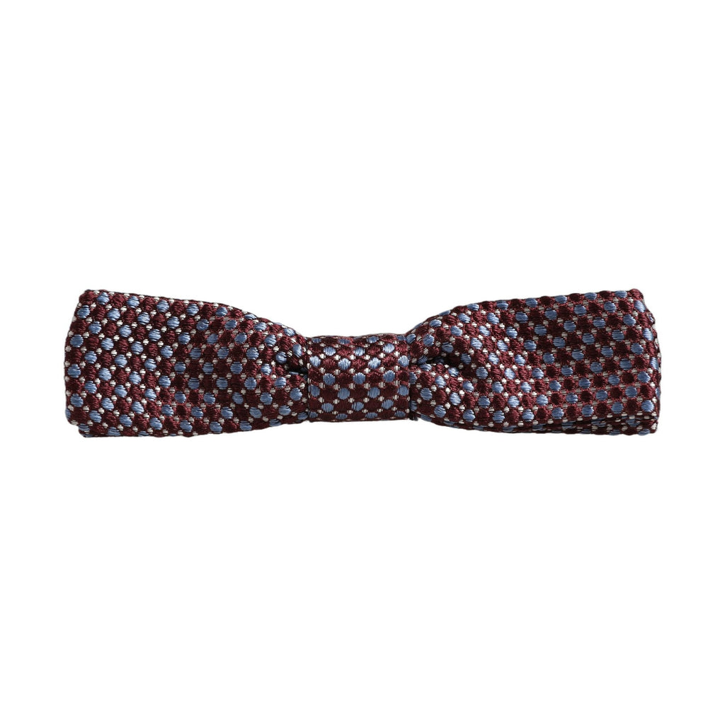 Blue Burgundy Woven Adjustable Neck Papillon Bow Tie