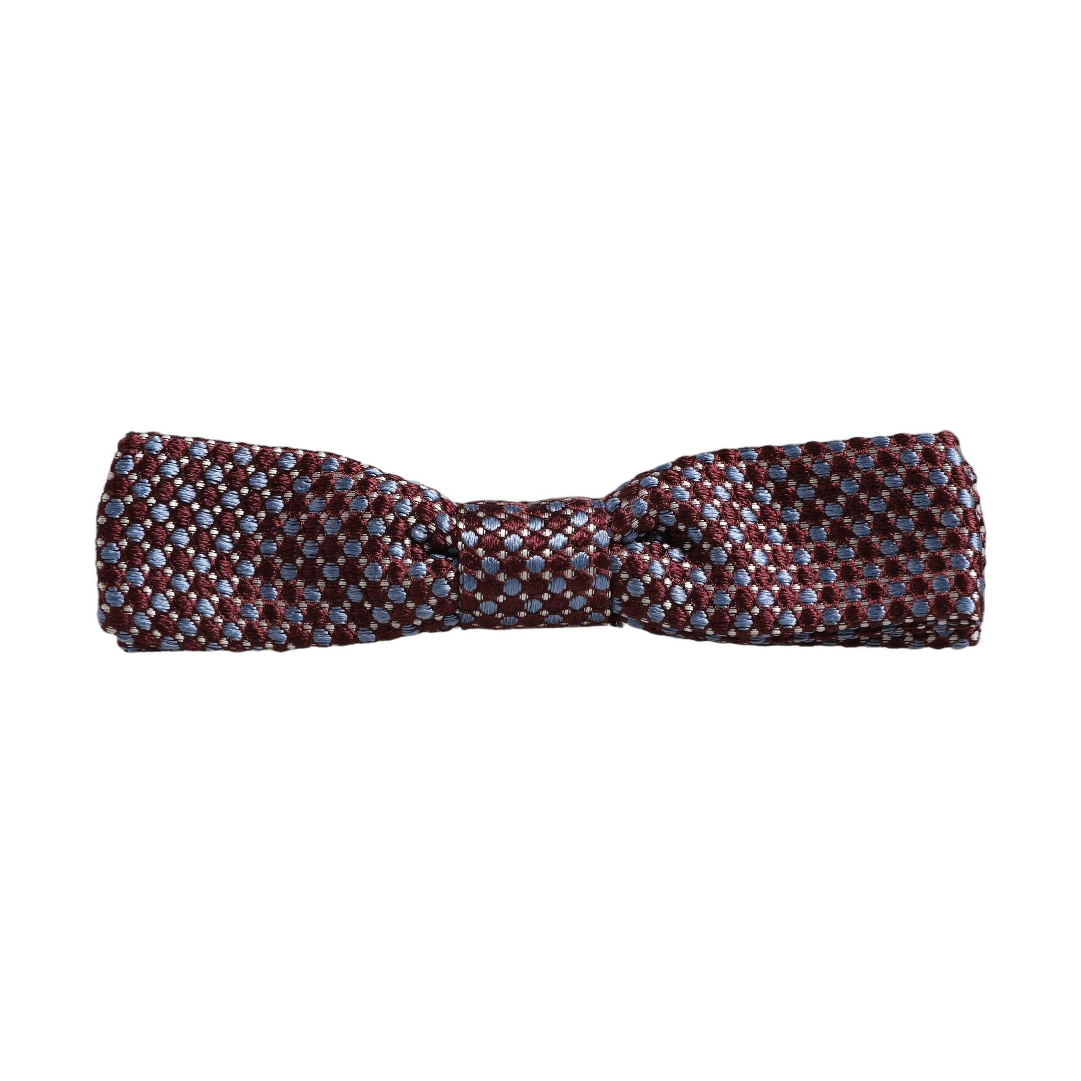 Blue Burgundy Woven Adjustable Neck Papillon Bow Tie