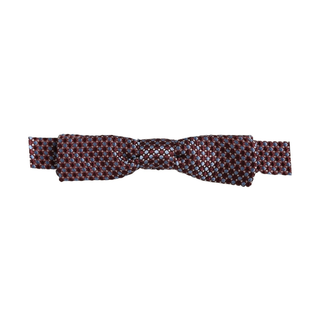 Blue Burgundy Woven Adjustable Neck Papillon Bow Tie