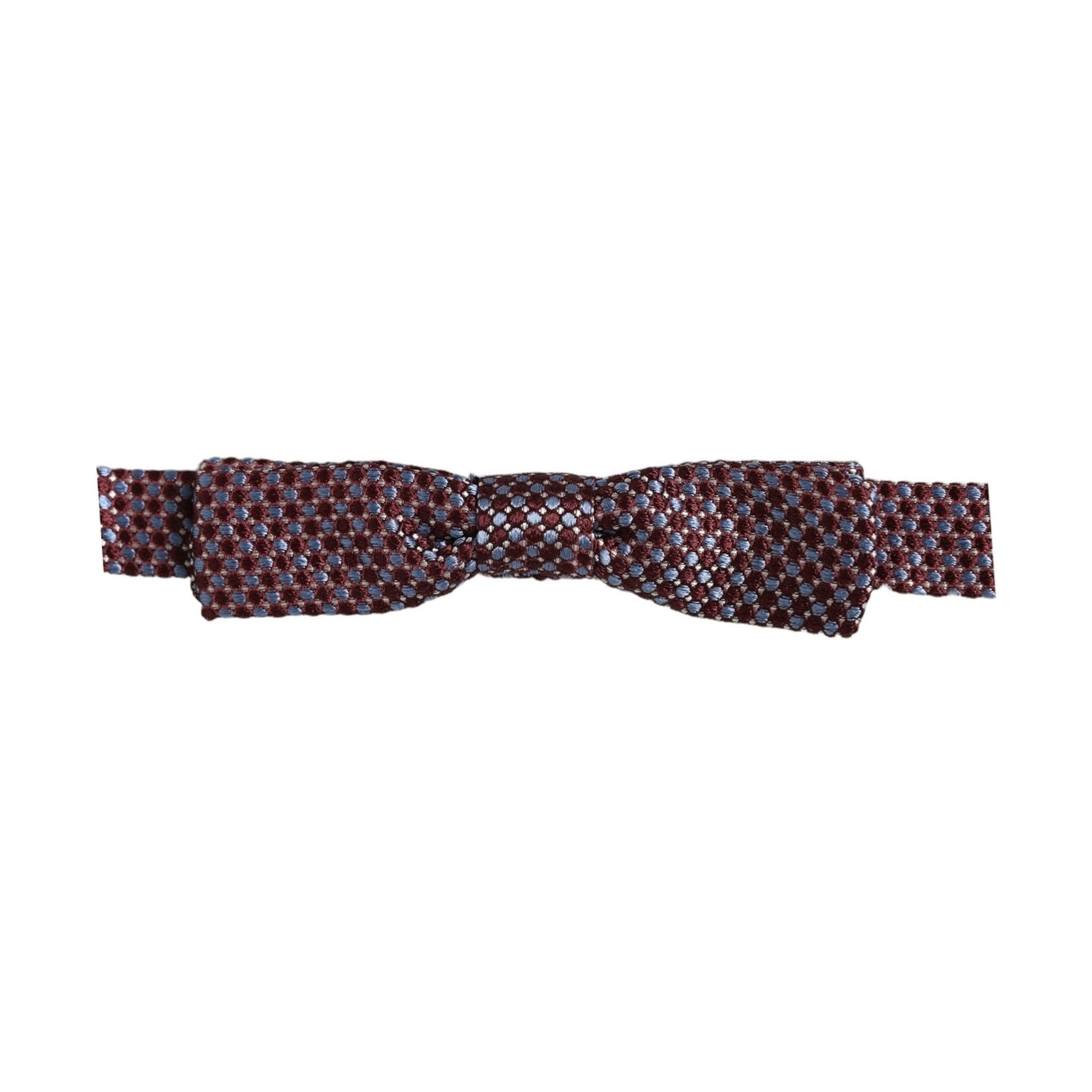 Blue Burgundy Woven Adjustable Neck Papillon Bow Tie
