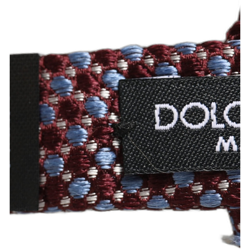 Blue Burgundy Woven Adjustable Neck Papillon Bow Tie