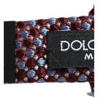 Blue Burgundy Woven Adjustable Neck Papillon Bow Tie