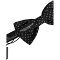 Men Black Patterned Adjustable Neck Papillon Bow Tie