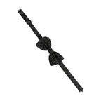 Men Black Patterned Adjustable Neck Papillon Bow Tie