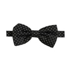 Men Black Patterned Adjustable Neck Papillon Bow Tie