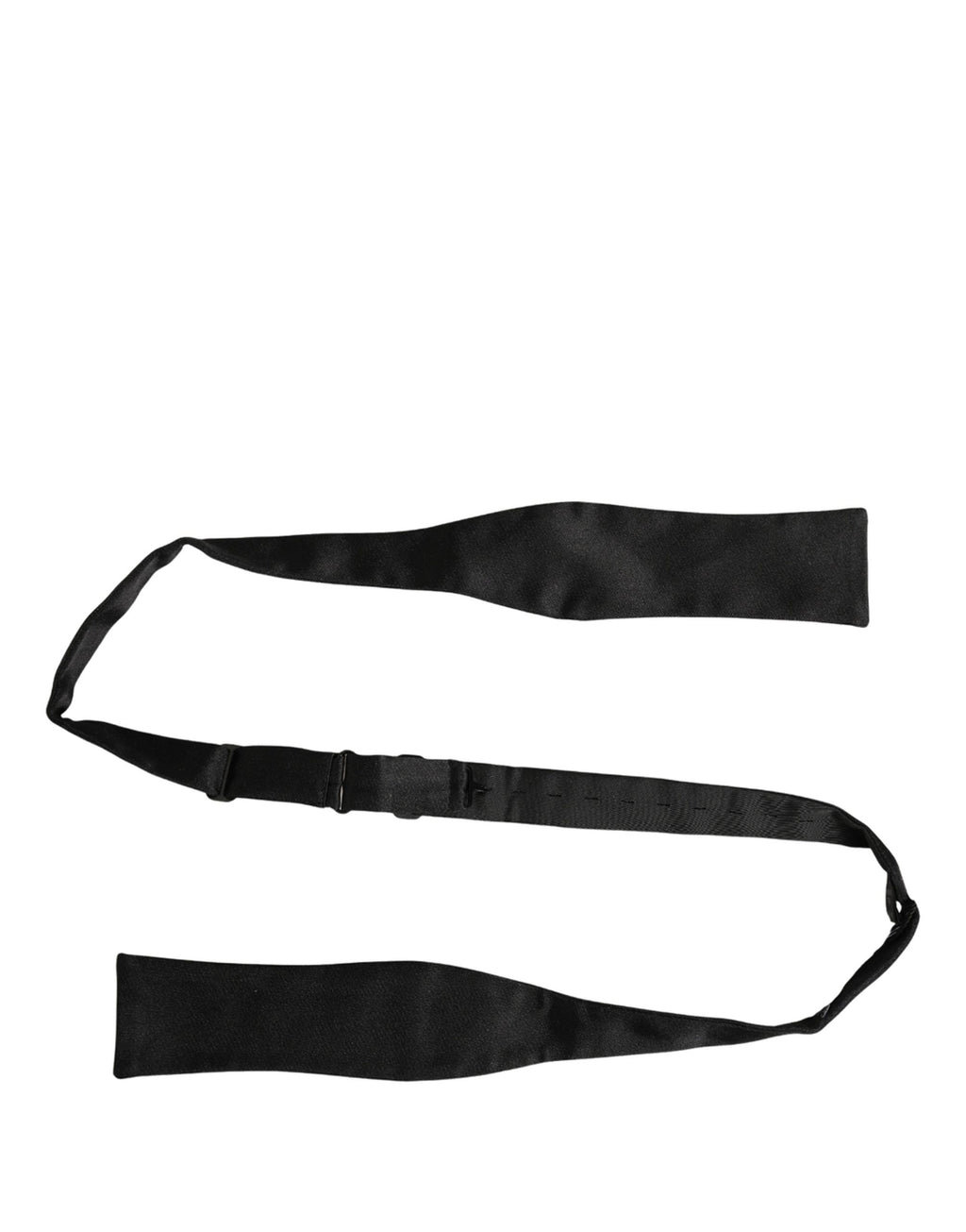 Men Black 100% Silk Adjustable Neck Papillon Bow Tie