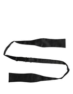 Men Black 100% Silk Adjustable Neck Papillon Bow Tie