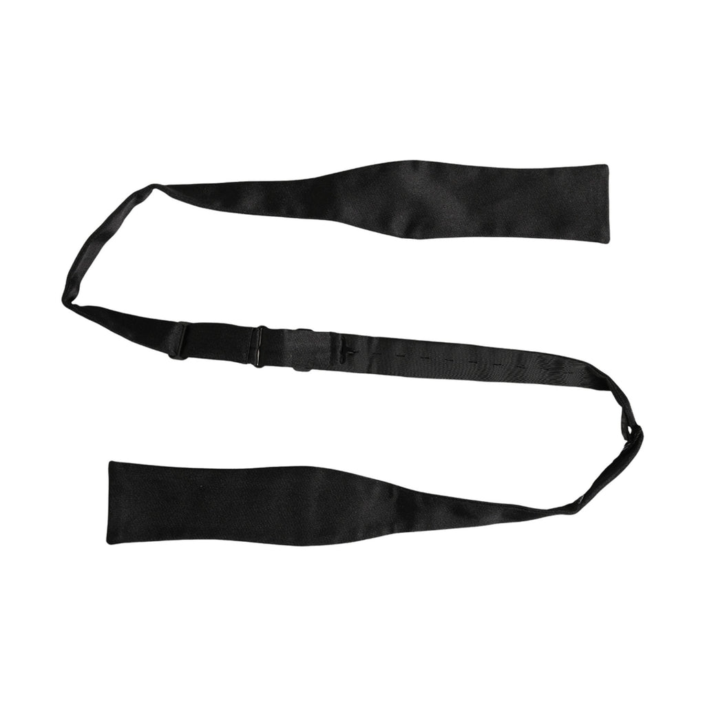 Men Black 100% Silk Adjustable Neck Papillon Bow Tie
