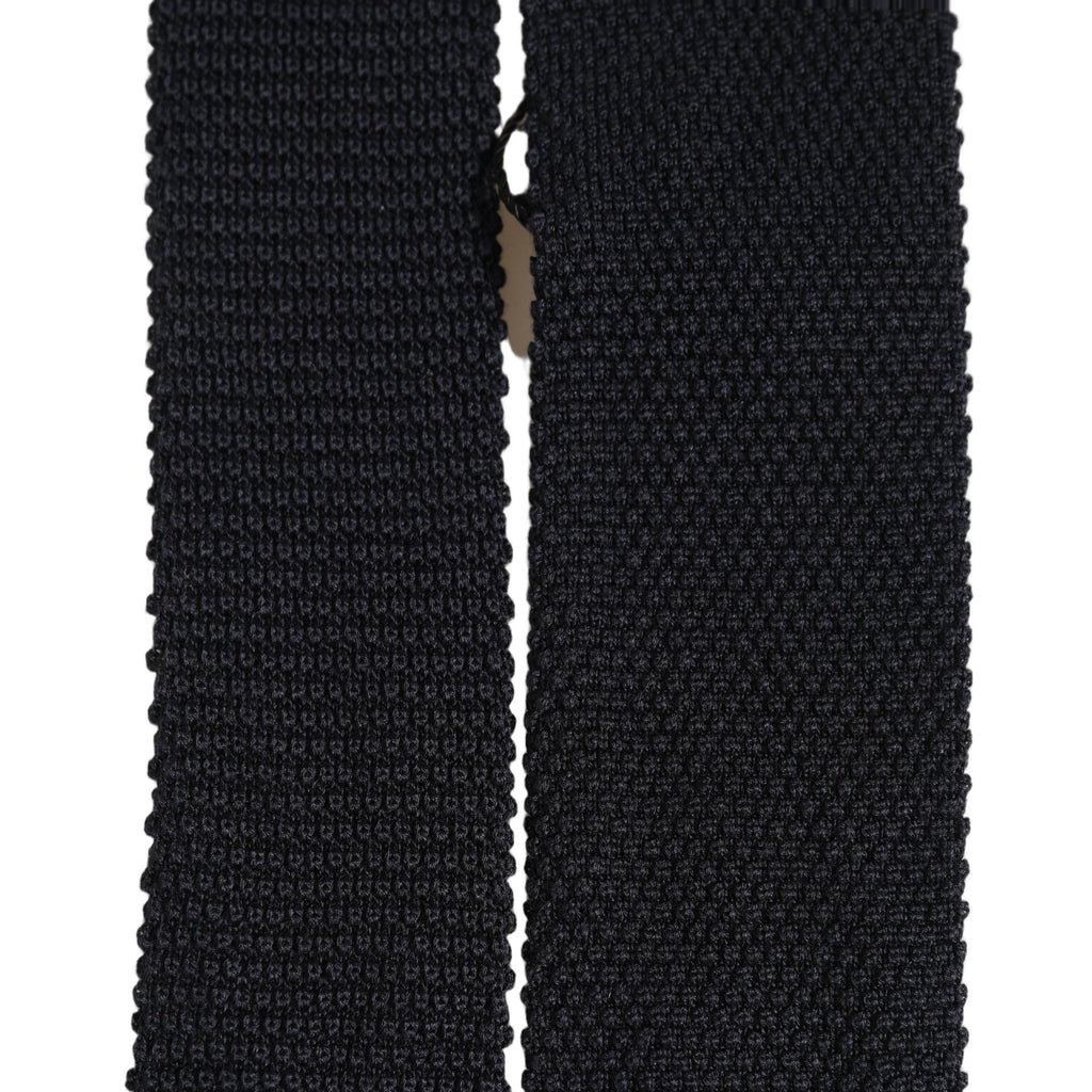 Men Black 100% Silk Adjustable Men Tied Necktie Tie