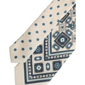 Men Off White Blue Geometric Adjustable Tied Necktie Tie