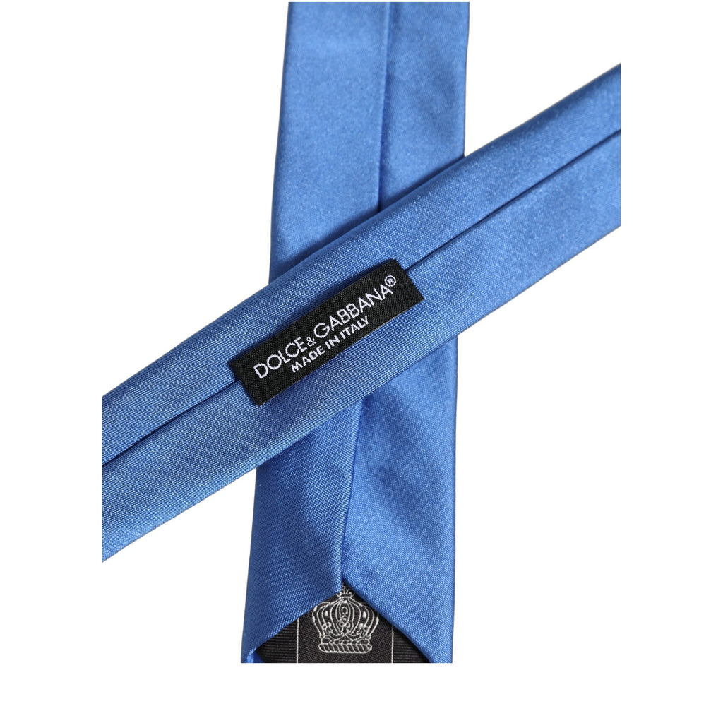 Men Blue 100% Silk Satin Adjustable Tied Necktie Tie