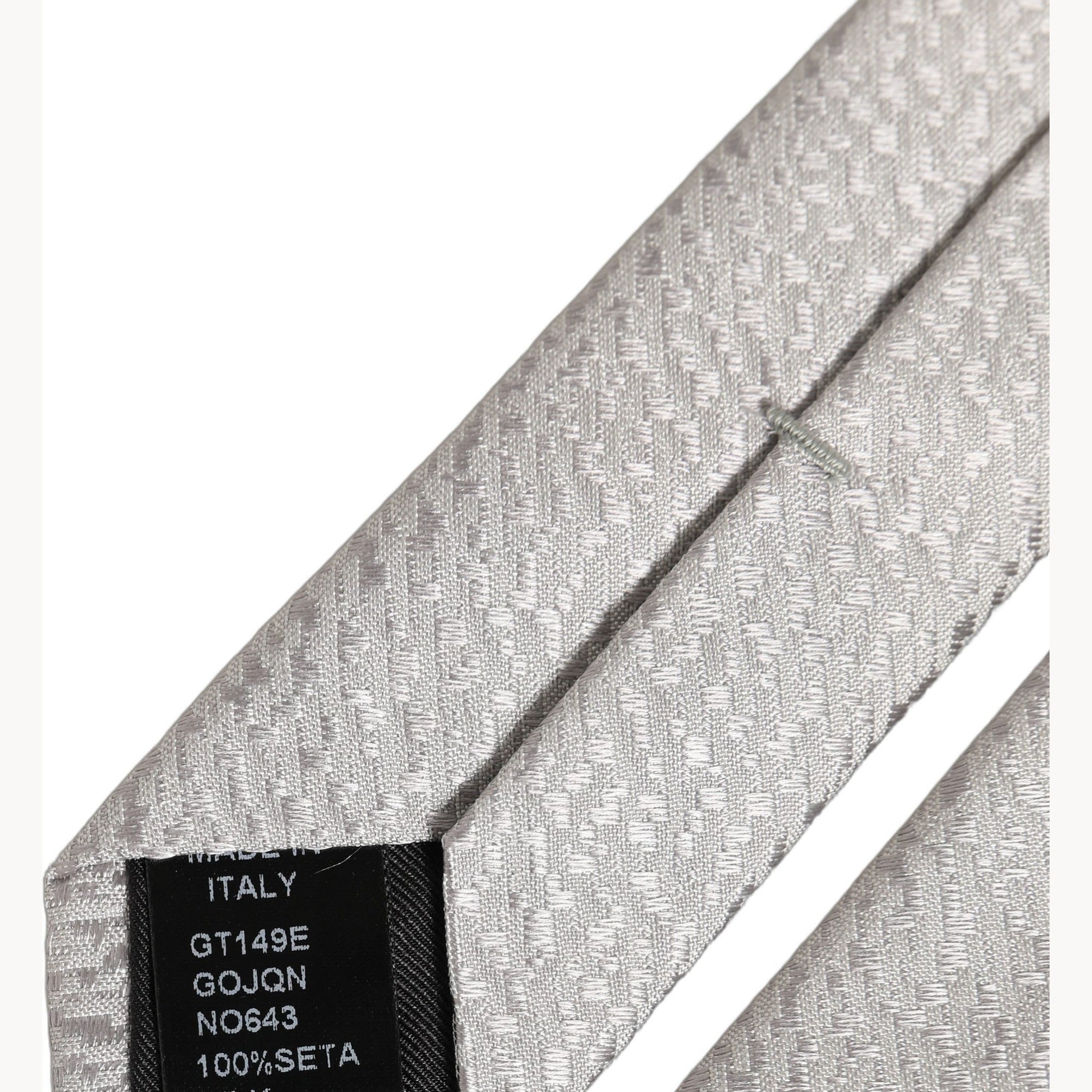 Men Gray 100% Silk Textured Adjustable Tied Necktie Tie