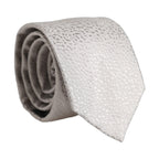 Men Gray 100% Silk Textured Adjustable Tied Necktie Tie