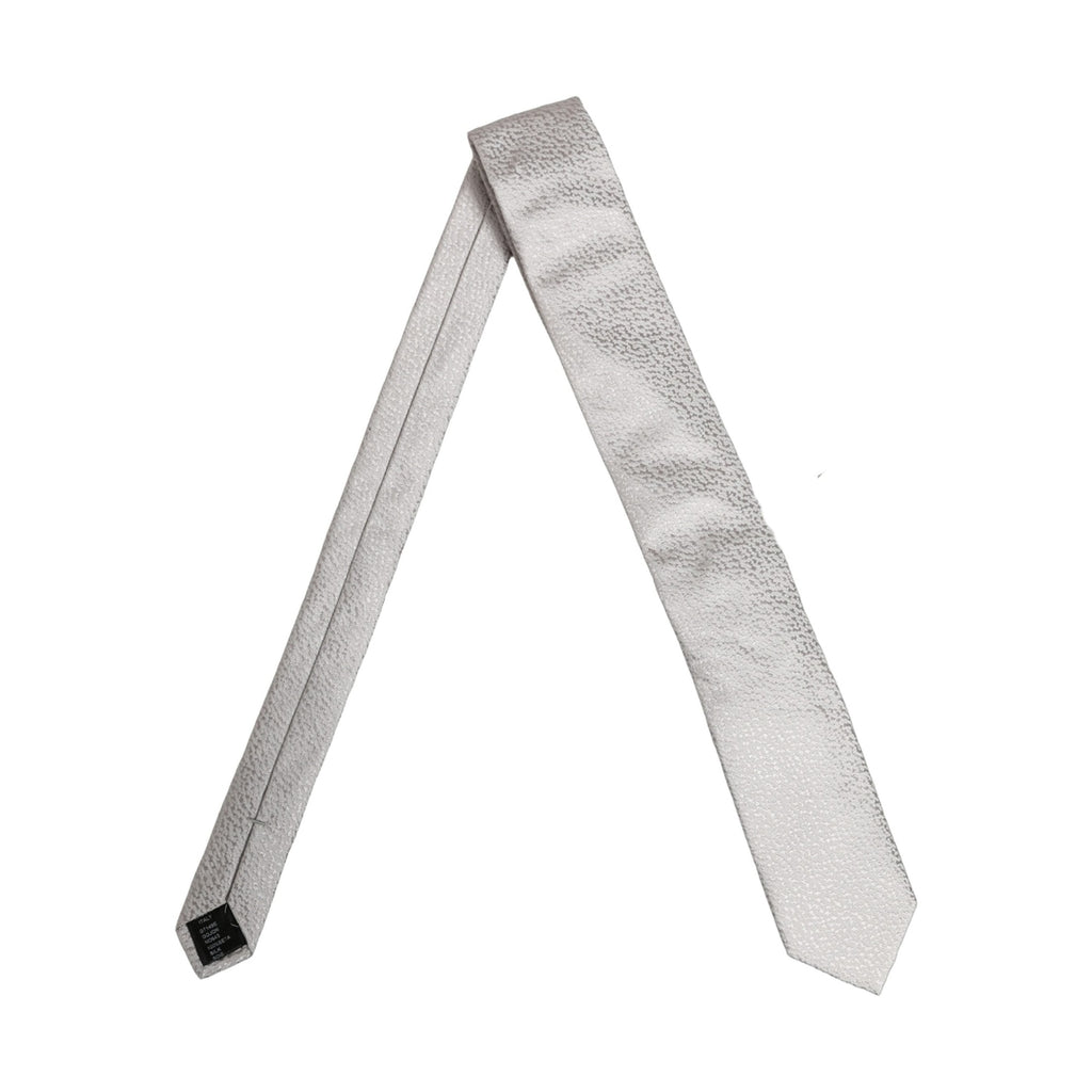 Men Gray 100% Silk Textured Adjustable Tied Necktie Tie